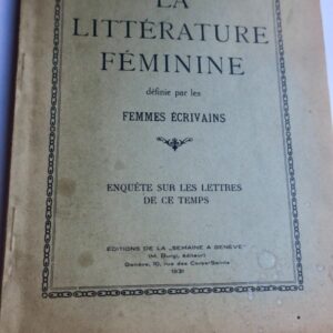 Femme la littérature féminine 1931