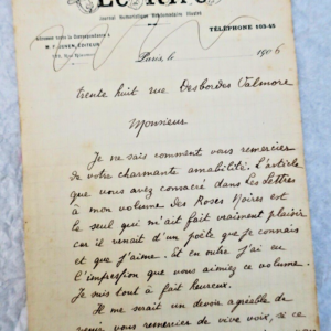 Gabriel de LAUTREC lettre autographe manuscrite & signée