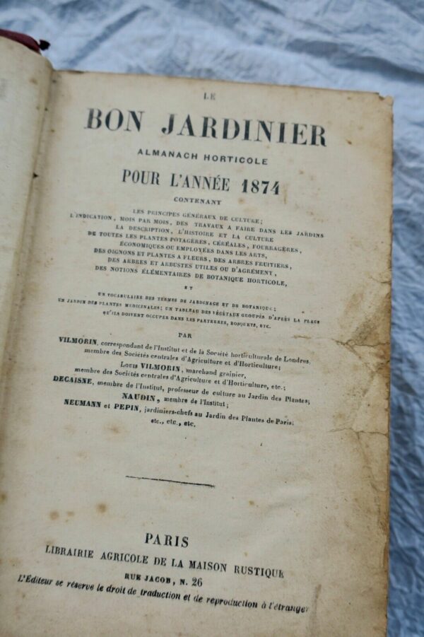JARDIN bon jardinier. Almanach agricole pour l'année 1874 – Image 3