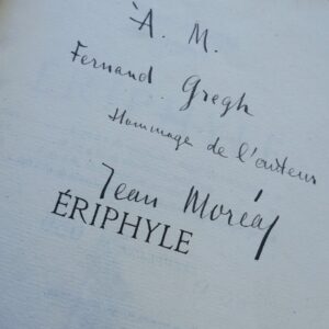 MOREAS Eriphyle. Poème suivi de quatre sylves + dédicace