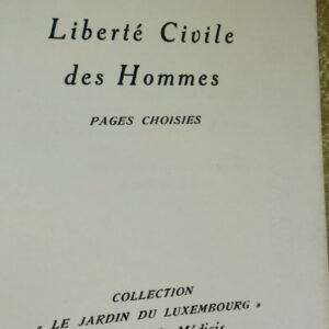 Maistre Liberté Civile des Hommes-Pages choisies