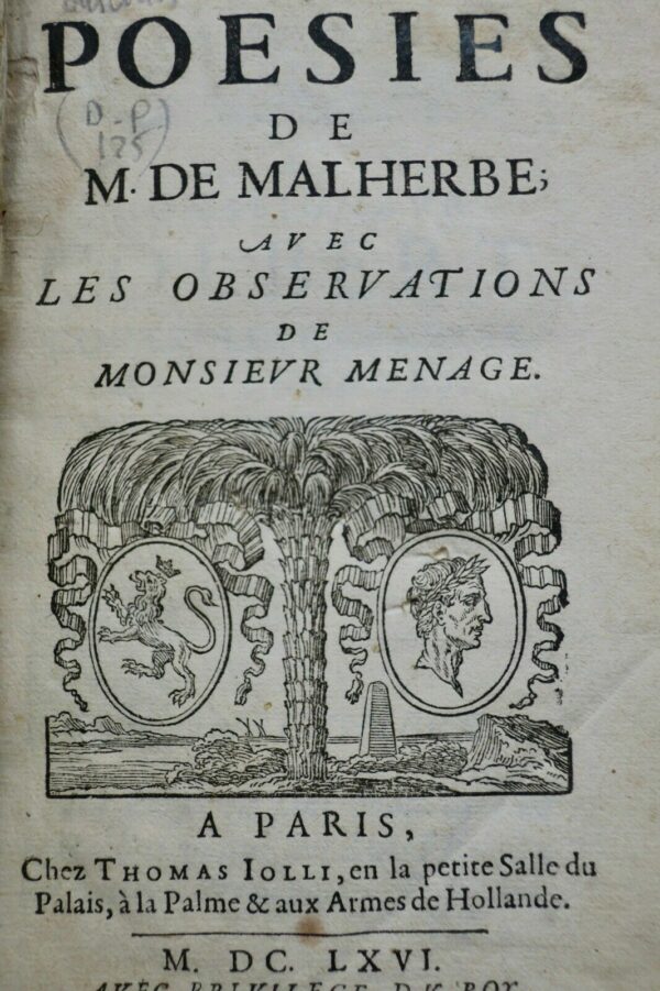 Malherbe Les poésies de M. de Malherbe 1666 – Image 6