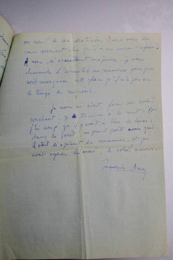 Maurice Druon ensemble de lettres autographes au poète Fernand Gregh 1937 – Image 12