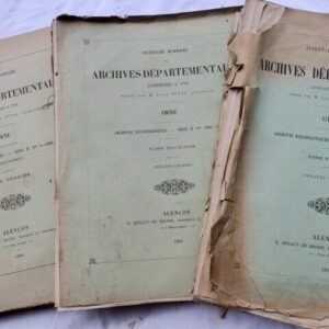 Orne Inventaire sommaire des Archi- départementales antérieures à 1790