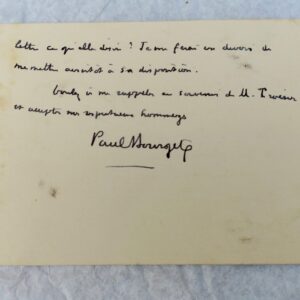 Paul BOURGET carte manuscrite autographe & signée