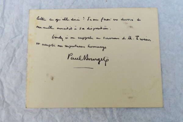 Paul BOURGET carte manuscrite autographe & signée