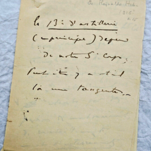 Renaldo HAHN (PROUST) Autographed Handwritten Letter Signed WAR