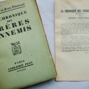 THARAUD  LA CHRONIQUE DES FRERES ENNEMIS + dédicace