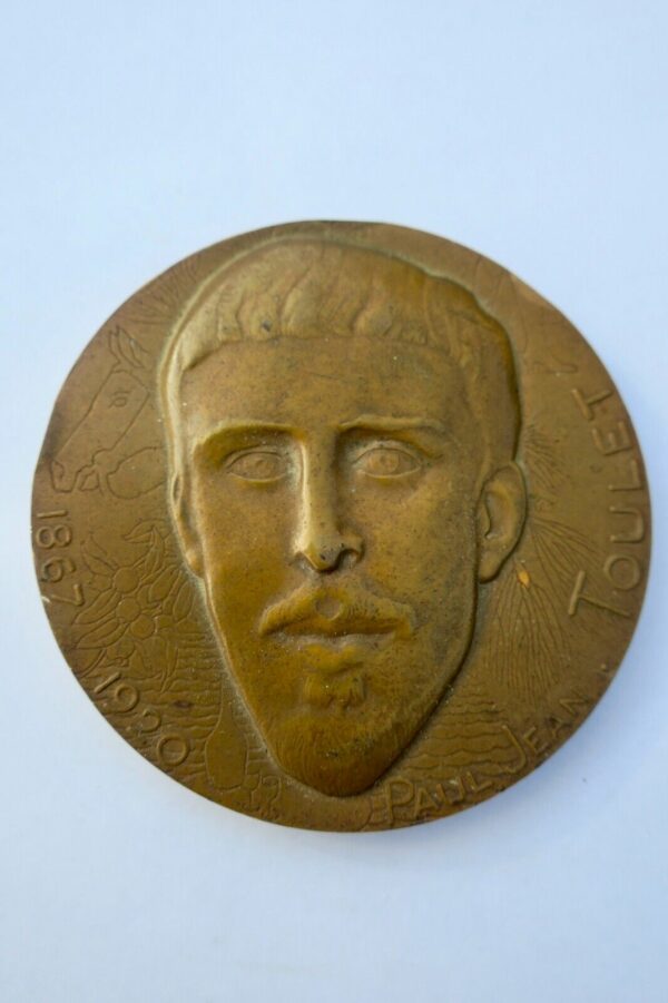 TOULET Paul Jean  Médaille bronze 67 mm. signée Mérelle – Image 4