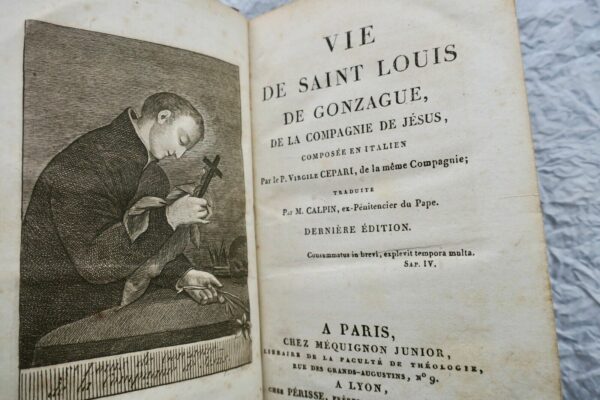 VIE DE SAINT LOUIS DE GONZAGUE , DE LA COMPAGNIE DE JESUS 1822 – Image 8