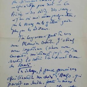 Yves-Gérard Le Dantec belle lettre autographe manuscrite & signée