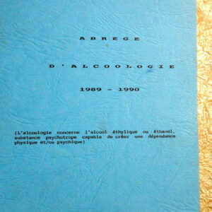 alcool abrégé d'alcoologie 1989-1990