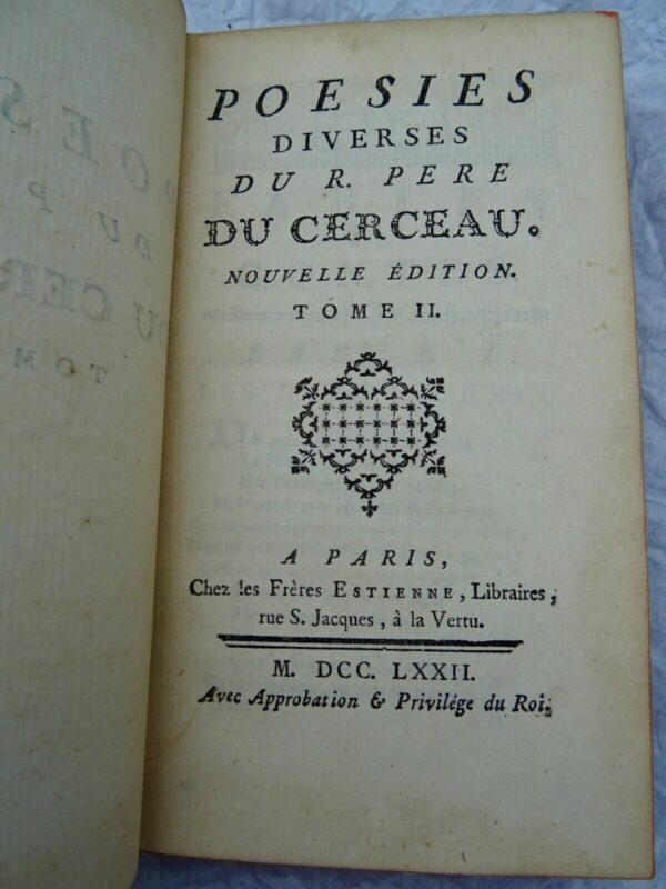 du Cerceau Poésies diverses du Père du Cerceau 1722 – Image 6
