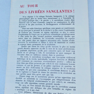 surréalisme André Breton SURREALISME TRACT AU TOUR DES LIVREES SANGLANTES