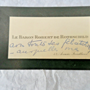 Baron Robert de Rothschild carte de visite