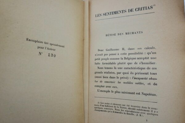 Benda Julien Les sentiments de Critias Emile Paul. 1917 + dédicace – Image 7