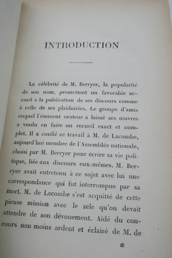 Berryer, M. Oeuvres de Berryer - Plaidoyers DISCOURS PARLEMENTAIRES – Image 13
