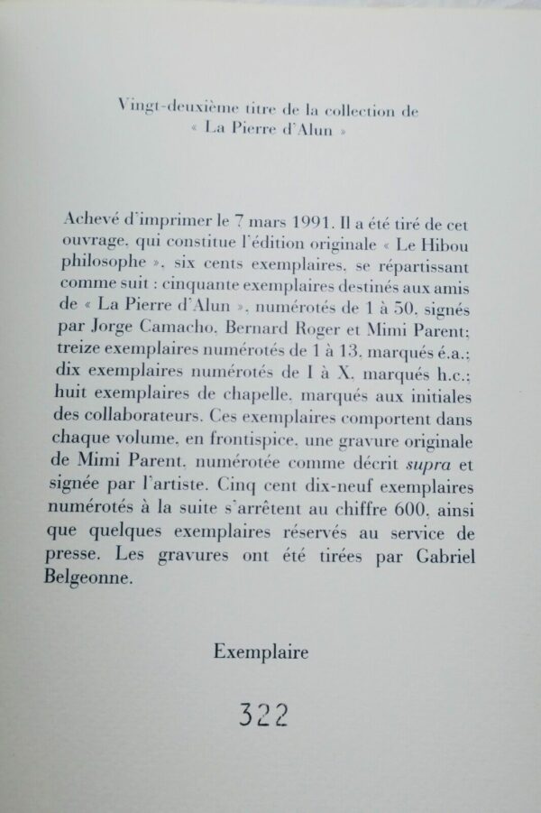 CAMACHO PARENT - ROGER. Le hibou philosophe ou quinze emblèmes alchimiques – Image 8