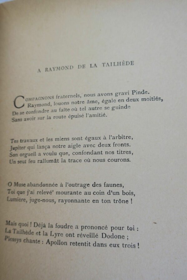 DU PLESSYS Etudes lyriques...premier livre pastoral + lettre au ministre – Image 5