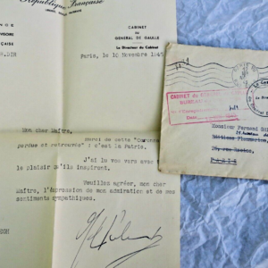 De Gaulle gouvernement provisoire lettre signée 10 /11/1945