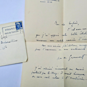 Duc de Gramont lettre autographe manuscrite au poète F. Gregh