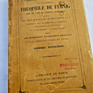 Fernig Correspondance inédite aide de camp du Gal Dumouriez 1873