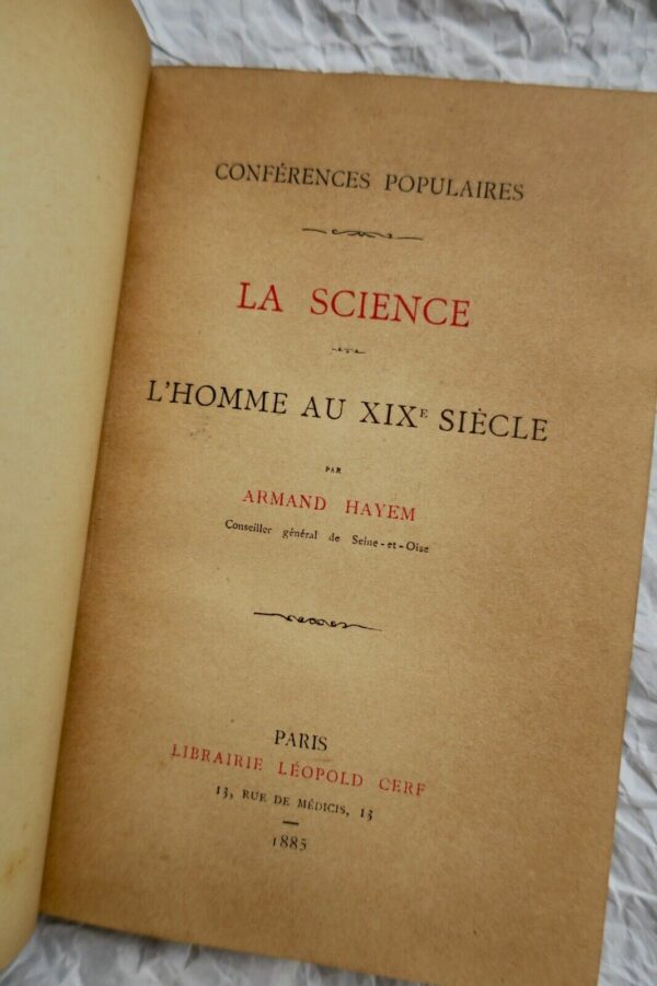 Hayem l'homme au XIXe siècle conférence 1885 – Image 3