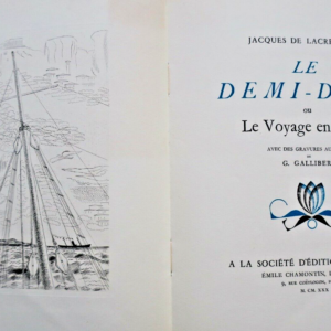 LACRETELLE Le demi-dieu ou le voyage en Grèce Gallibert + envoi