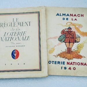 LOTERIE NATIONALE Almanach de la Loterie Nationale 1940 + règlement ill-Hémard
