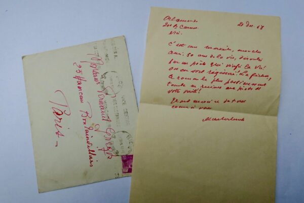 Maurice Maeterlinck Lettre autographe manuscrite