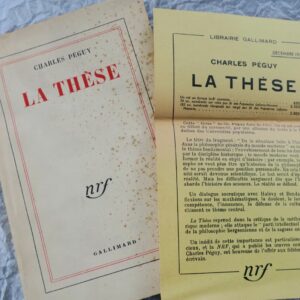 PÉGUY (Charles). La Thèse. Paris, Gallimard, 1955 S.P.