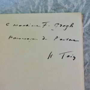 Pain Henri Le pic maudit  1920. Envoi de l'auteur