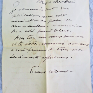 Picart Ledoux lettre autographe signée