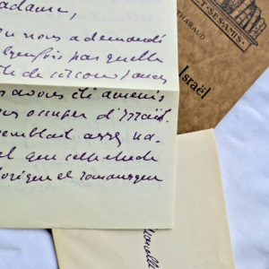 THARAUD Causerie sur Israël  ex. papier Madagascar +lettre