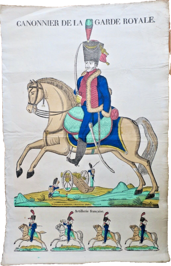 cannonier de la garde royale 43,5 x 66 cm aquarellée
