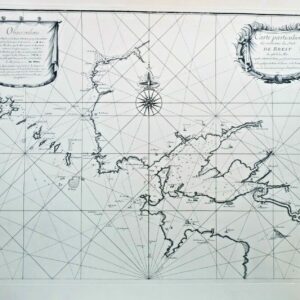 Brest Carte 62,5 x 90 cm carte particulière des environs du port de Brest 1669
