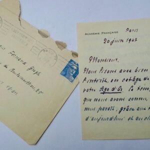 Duc de LA FORCE Lettre autographe manuscrite