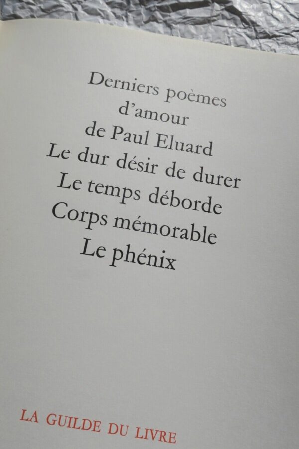 Eluard Paul Eluard Derniers poèmes d'amour. Le dur désir de durer; Le temps... – Image 10