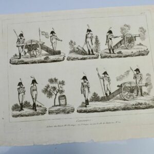 Gravure sur acier CANNONIERS 40 x 25 cm
