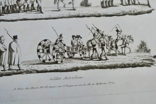 Gravure sur acier soldats autrichiens 40 x 25 cm – Image 4