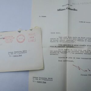 Jacques Duhamel Lettre signée