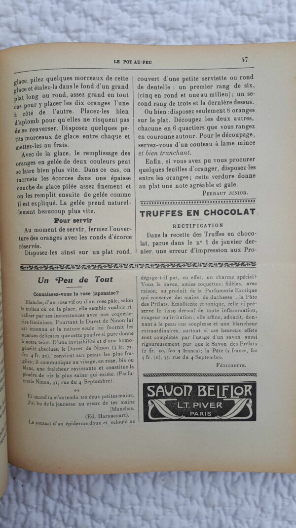 LE POT AU FEU. journal de cuisine pratique et d'économie domestique 1908-09 – Image 8