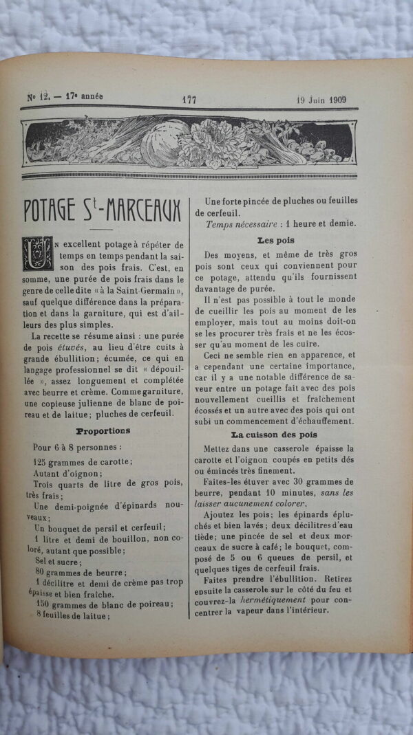 LE POT AU FEU. journal de cuisine pratique et d'économie domestique 1908-09 – Image 9