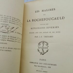 La Rochefoucauld Les Maximes de La Rochefoucauld 1881