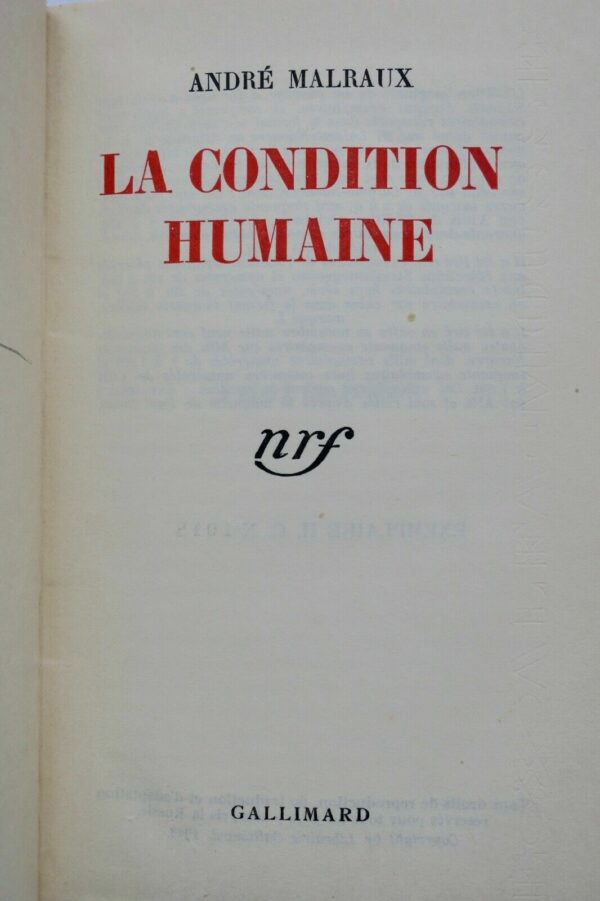 Malraux La condition humaine Bonet H.C – Image 5