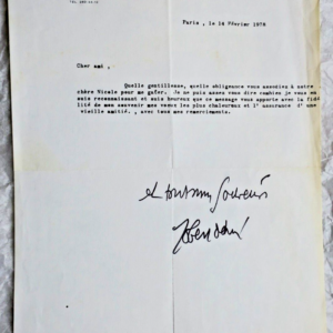 Robert Debré autographe tapuscrite signée