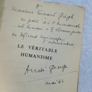 Véritable humanisme. Propos + dédicace