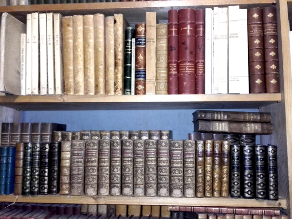 reliures livres anciens bibliothèque décoration intérieur/vitrine/cinema – Image 6