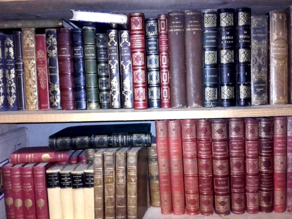 reliures livres anciens bibliothèque décoration intérieur/vitrine/cinema – Image 8